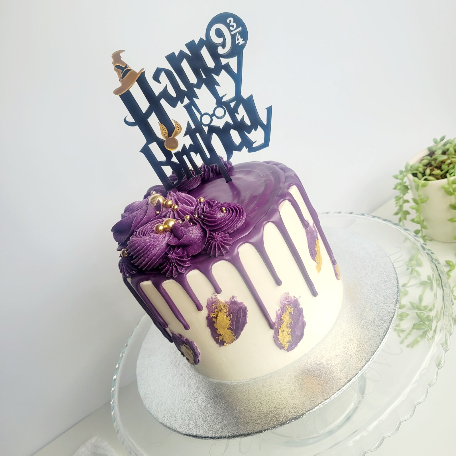 Harry Potter and Purple Drip Custom Celebration Cake
